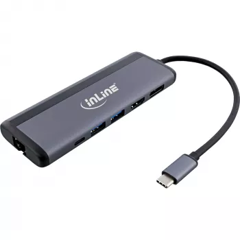InLine 8-in-1 USB-C Multihub, HDMI, DP, USB 3.2, PD 3.0 100W, MST
