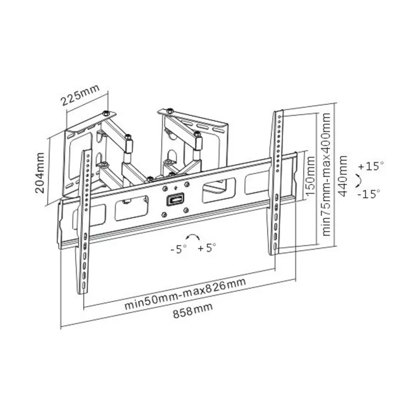 InLine rohový nástenný držiak pre TFT / LED / Plasma 37 palcov až 63 palcov do 60 kg