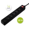 Hama 137265 predlžovacia zásuvka 3 m 6 AC výstupov interiérová čierna