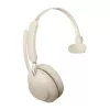 Jabra Evolve2 65 UC Mono 26599-889-888 headset s nabíjacím stojanom, na uši, konvertibilný, USB-C, béžový