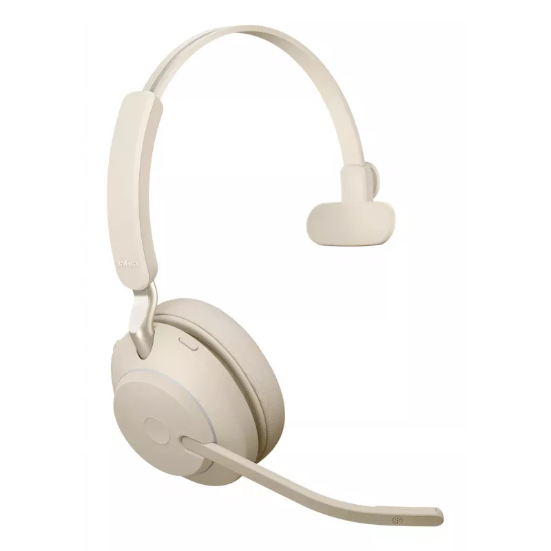 Jabra Evolve2 65 UC Mono 26599-889-888 headset s nabíjacím stojanom, na uši, konvertibilný, USB-C, béžový