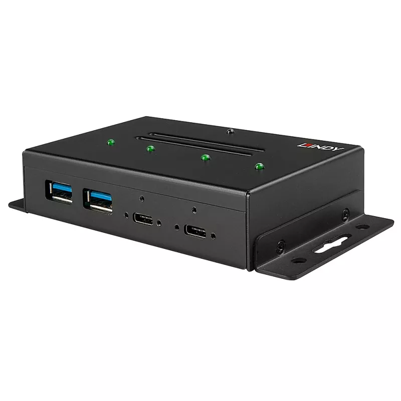 USB hub Lindy 4 port USB 3.2 Gen 2 Type-C kovový hub