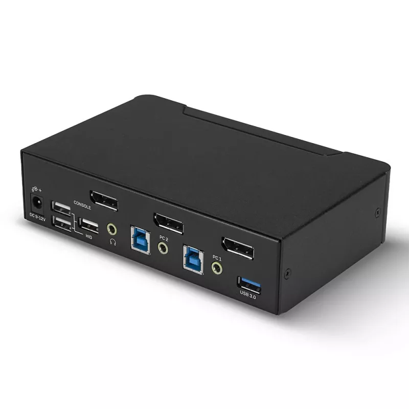 Lindy 2 port DisplayPort 1.4, USB 3.0 a audio KVM switch