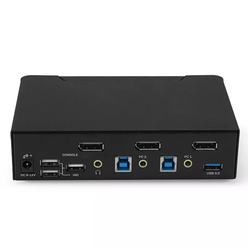 Lindy 2 port DisplayPort 1.4, USB 3.0 a audio KVM switch