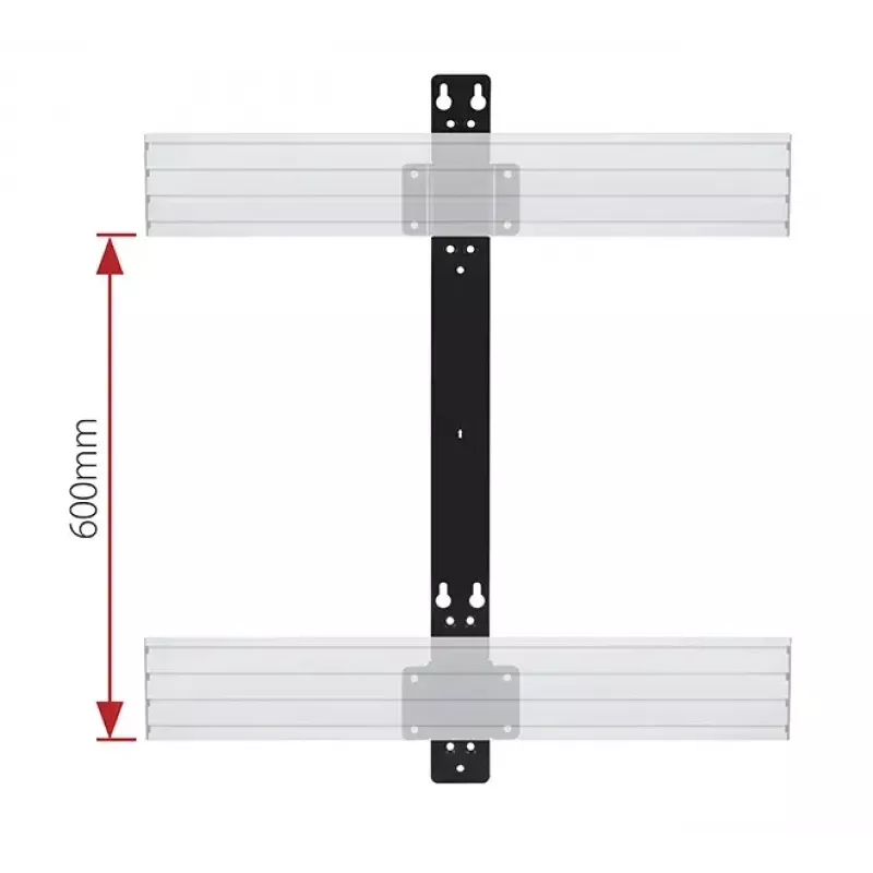 B-Tech SYSTEM X - dvojlišta montážny držiak pre BT8390 - 19 mm od steny