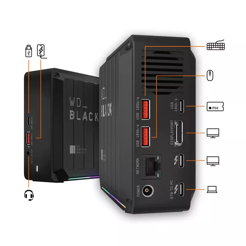 SSD Western Digital D50 Wired Thunderbolt 3 čierny