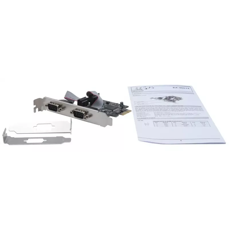 Interný sériový adaptér EXSYS EX-46012 PCIe konektor samec ASIX MCS9901CV-CC