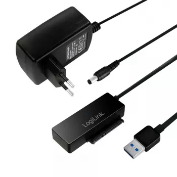 LogiLink adaptér USB 3.0 na SATA s OTB - pamäťový radič s dátovým displejom, sieťovým displejom, OneTouchEasy tlačidlom (OTB) - SATA 3Gb/s - 3 Gbit/s - USB