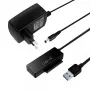 LogiLink adaptér USB 3.0 na SATA s OTB - pamäťový radič s dátovým displejom, sieťovým displejom, OneTouchEasy tlačidlom (OTB) - SATA 3Gb/s - 3 Gbit/s - USB