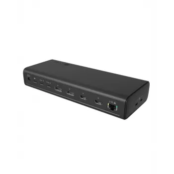 ICY BOX dokovacia stanica 17-in-1, šesť video výstupov, káblová, USB 3.2 Gen 2 (3.1 Gen 2) Type-C, 140 W, 3,5 mm, 10,100,1000,2500 Mbit/s, čierna