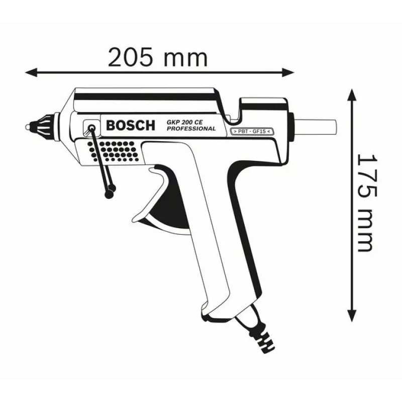 Bosch GKP 200 CE lepiaca pištoľ modrá 500 W