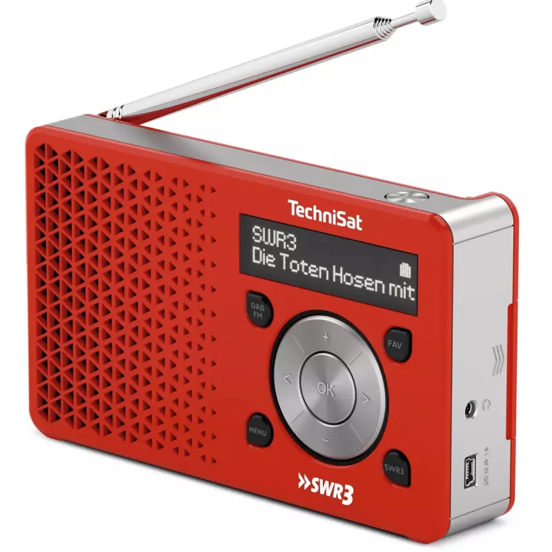Osobné rádio TechniSat DigitRadio 1 červená biela