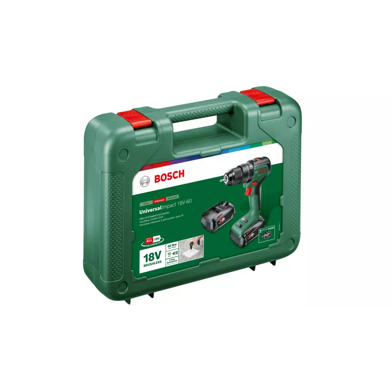 Vŕtačka s pištoľovou rukoväťou Bosch Universal Impact 18V-60, 1900 ot/min, 1,3 kg