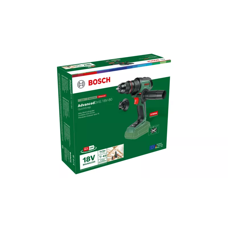 Bosch AdvancedDrill 18V-80 QuickSnap 1950 RPM bez kľúča 830 g čierna, zelená