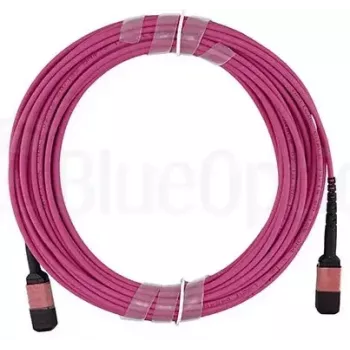 Sklenené optické vlákno kábel BlueOptics 106283-5401-BO MTP 4xLC OM4 1 m ružový