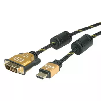 Videokábel adaptér ROLINE 11.04.5895 10 m HDMI DVI čierny zlatý