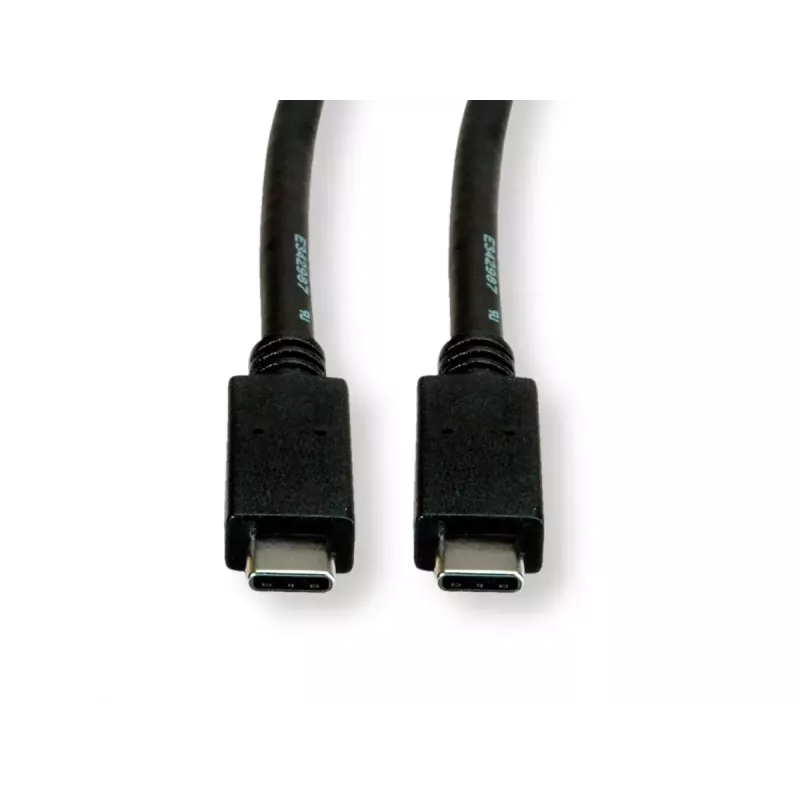 USB kábel ROLINE zelený 11.44.9056 USB 3.2 Gen 2 1 m USB C čierny
