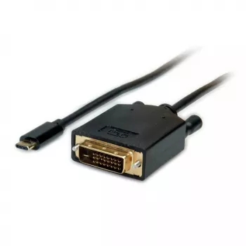 Videokábel adaptér VALUE 11.99.5831 1m USB C DVI čierna