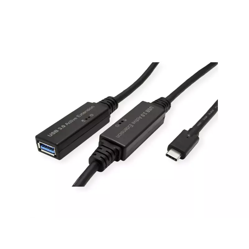ROLINE USB kábel 12.04.1066 USB 3.2 Gen 1 10m USB C USB A čierny