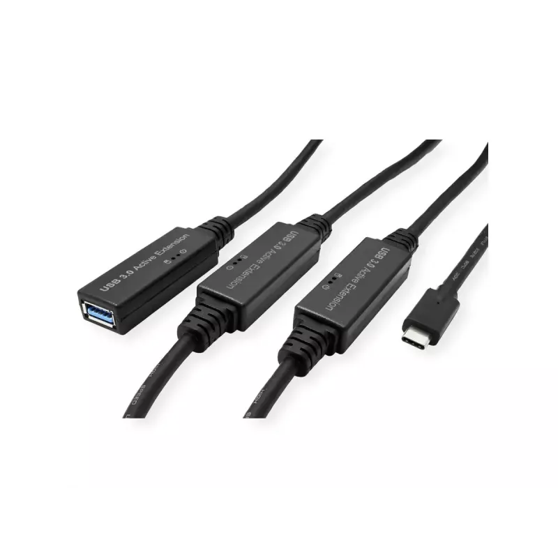 ROLINE USB kábel 12.04.1068 USB 3.2 Gen 1 20 m USB C USB A čierny