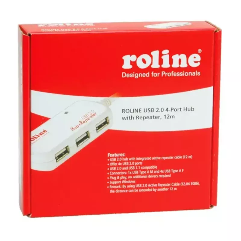 USB hub ROLINE 4 porty s opakovačom 12 m