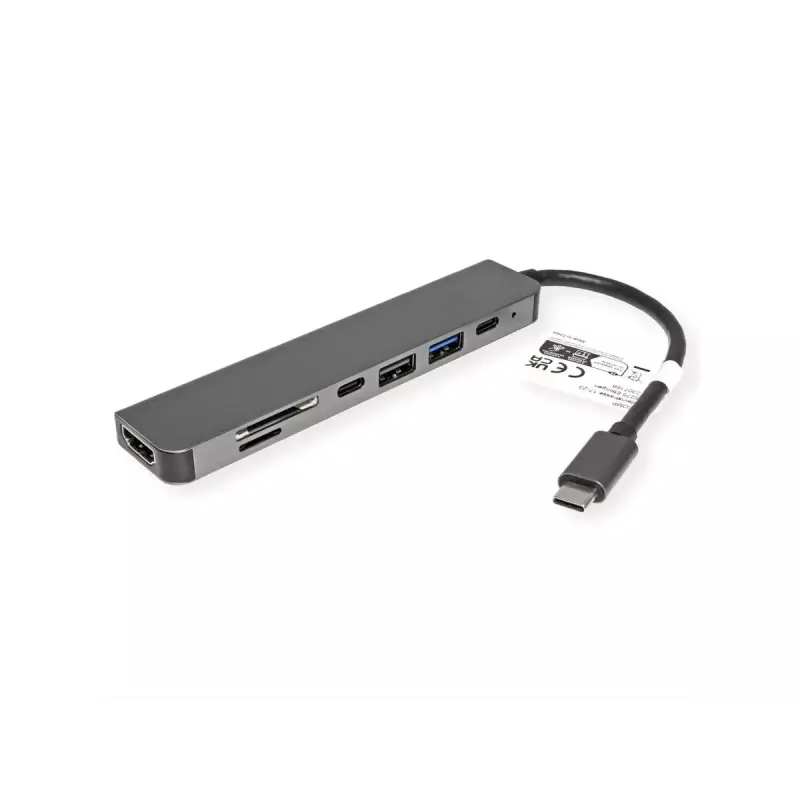 Laptop dock VALUE 12.99.1136 káblový USB 3.2 Gen 2 Type-C čierna sivá