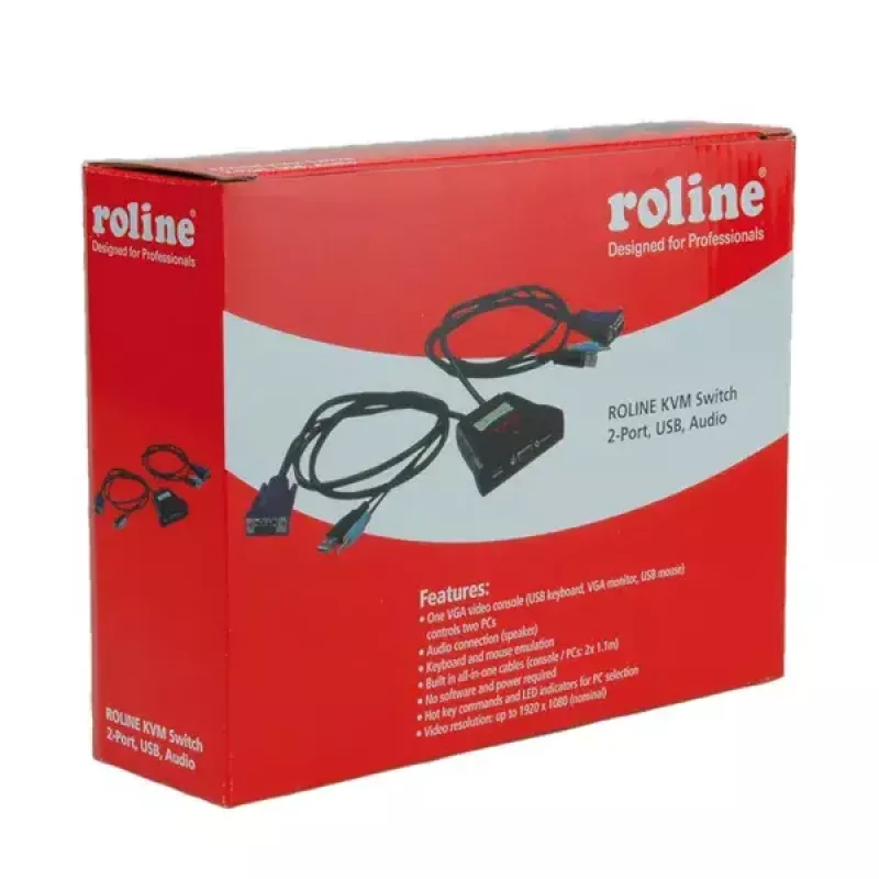 KVM prepínač ROLINE Star 1 používateľ 2 PC audio USB