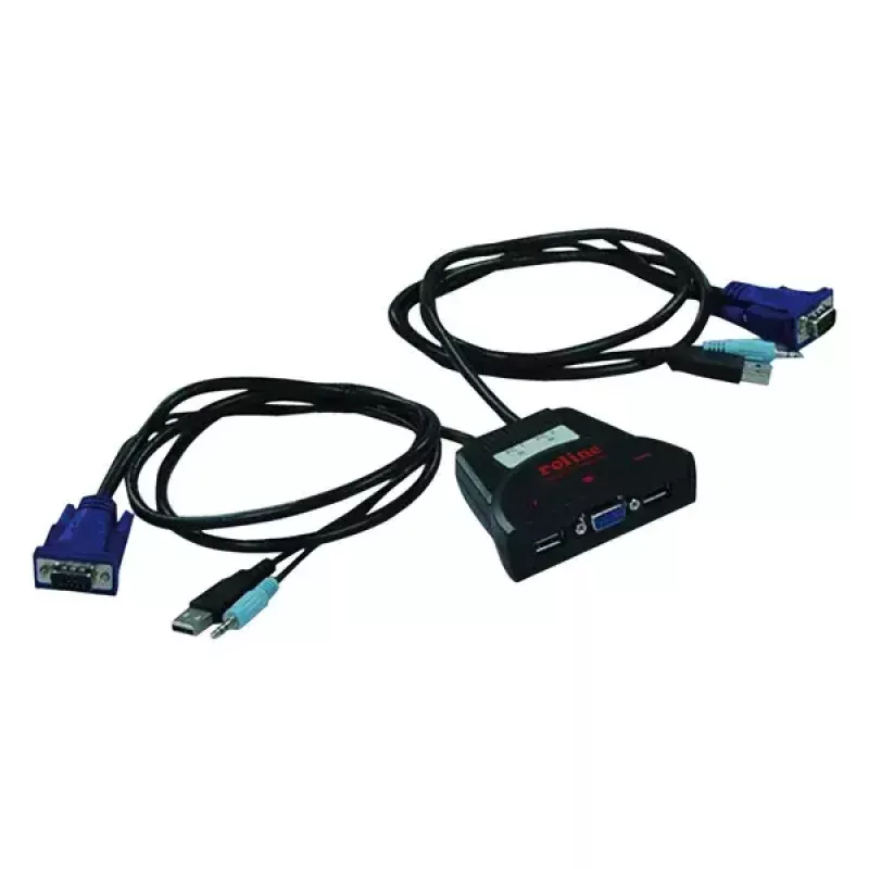 KVM prepínač ROLINE Star 1 používateľ 2 PC audio USB