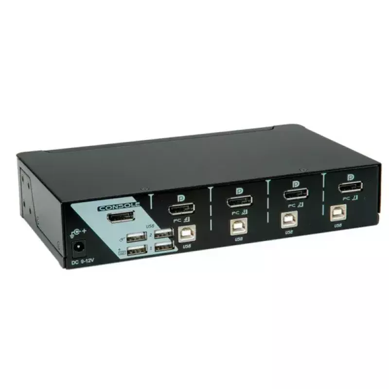 KVM prepínač ROLINE 1 používateľ 4 PC DisplayPort s USB hubom