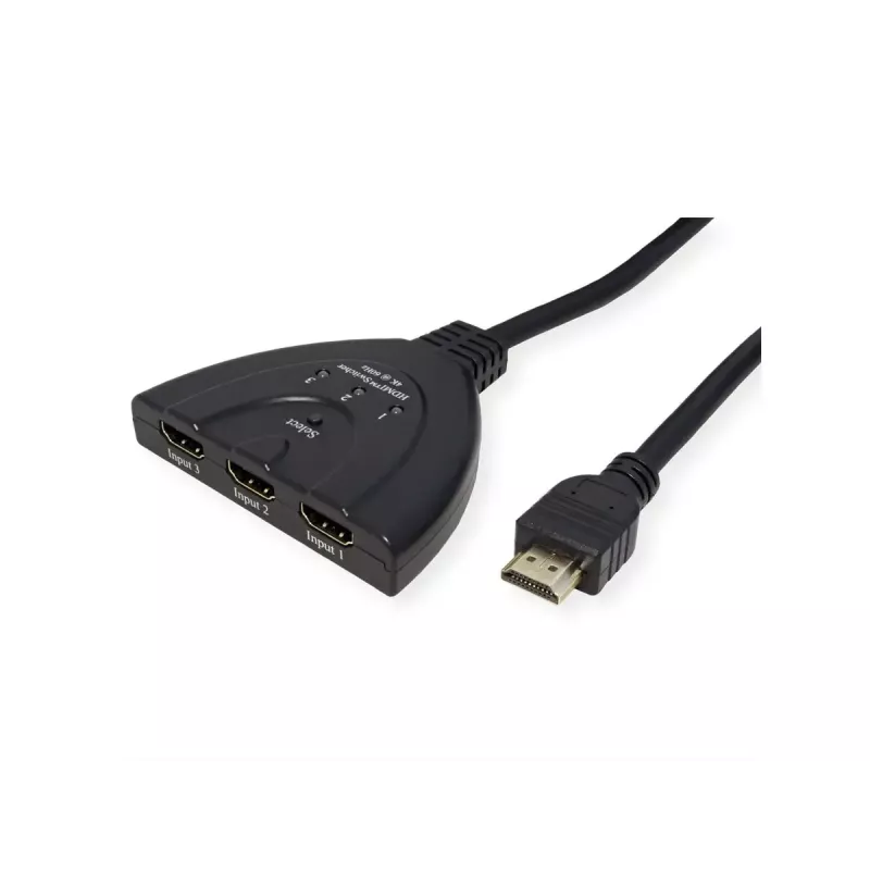 VALUE HDMI prepínač 14.99.3567, HDMI, 4K (3840x2160) 60 Hz, 3 vstupy, čierny