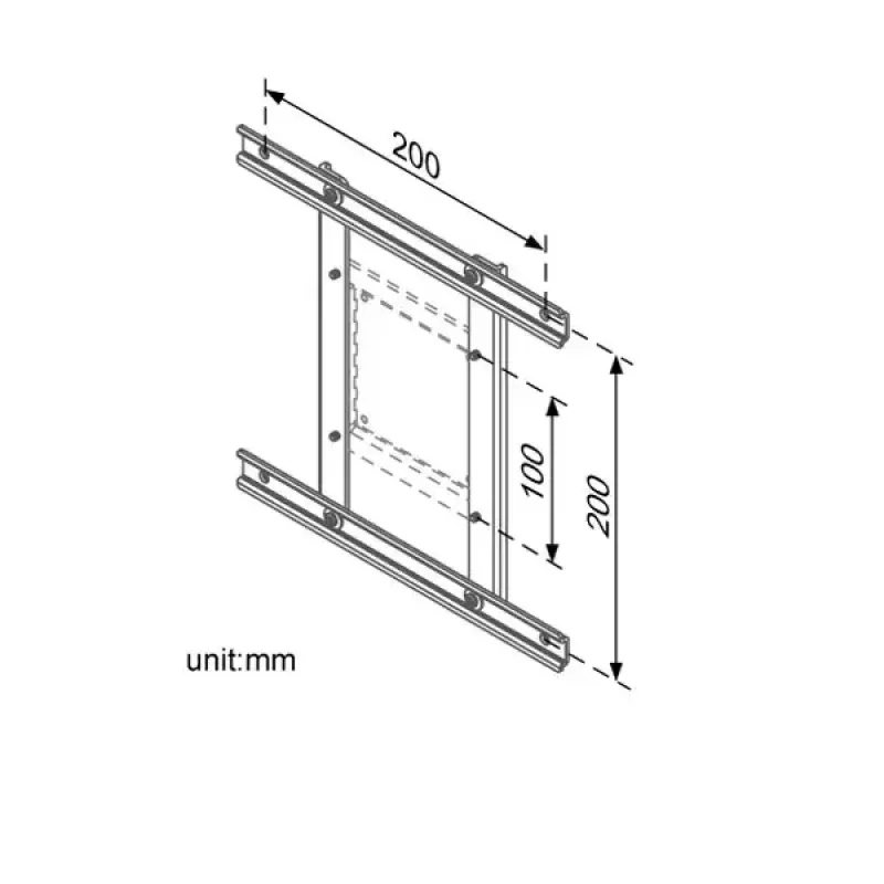 VESA adaptér ROLINE 100x100-100x200/200x200 variabilný strieborný