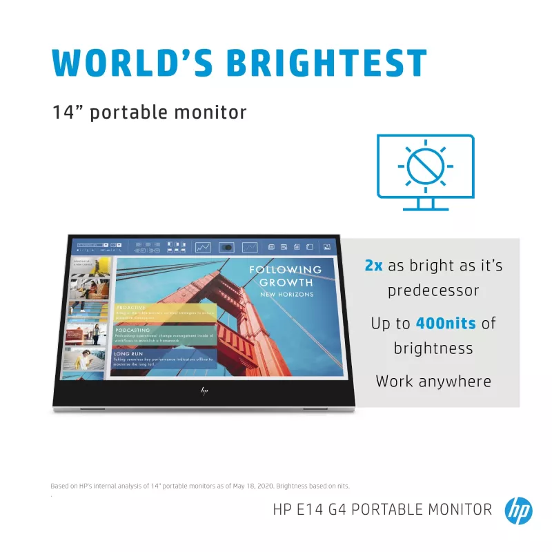 Počítačový monitor HP E-Series E14 G4 35,6 cm (14