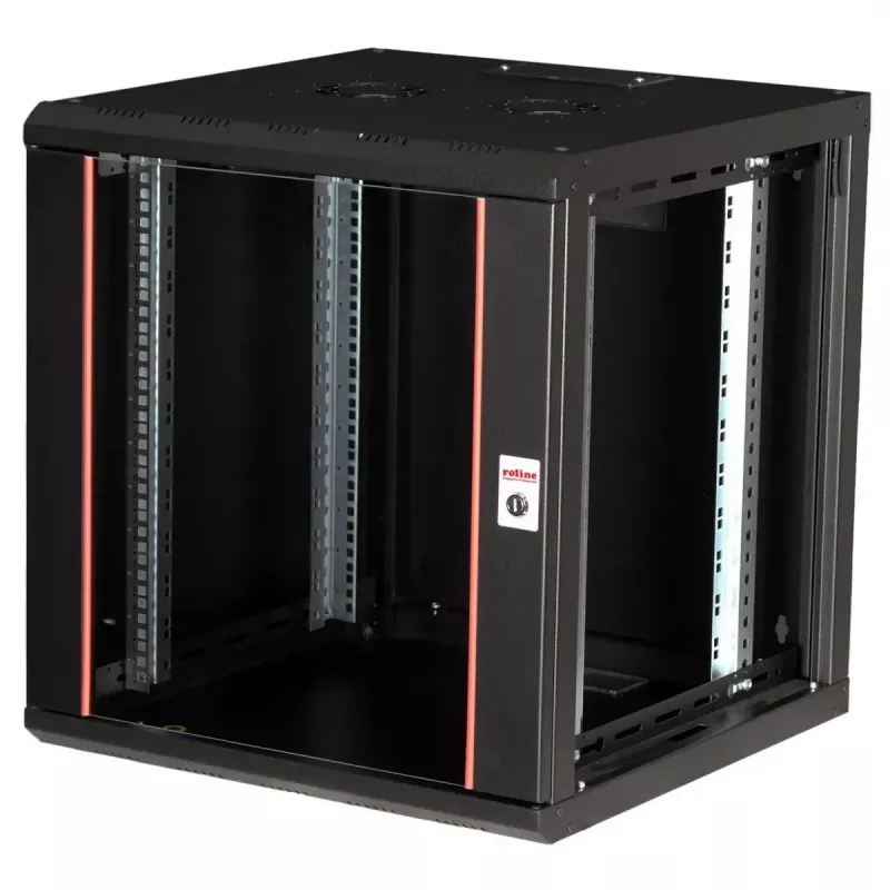 Nástenný rack ROLINE Pro 12U 19 palcov, 600x600 mm, čierna, IP20, kľúčový zámok