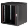 Nástenný rack ROLINE Pro 12U 19 palcov, 600x600 mm, čierna, IP20, kľúčový zámok