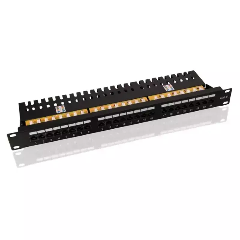 VALUE patch panel Cat.6/Class E 24 portov UTP čierny