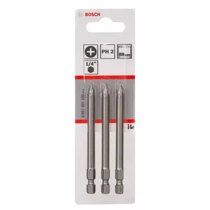 Bosch 2607001535 skrutkovací bit Phillips PH2 extra tvrdý E 6,3, 3 ks