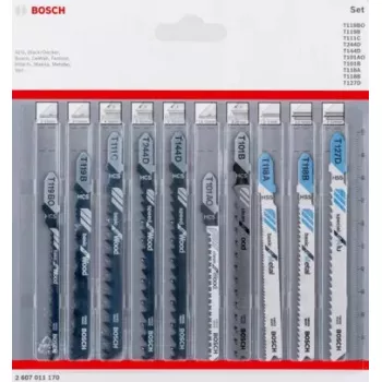 Bosch 2 607 011 170 čepeľ do priamočiarej/skopírovacej/šabľovej píly čepeľ do priamočiarej píly 10 kusov