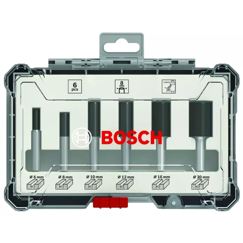 Bosch Sada fréz (drážkovacie frézy), 6 ks, stopka 6 mm, 2607017465