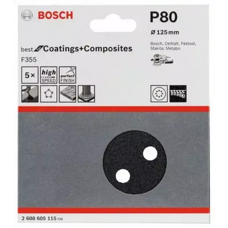 Brúsny list Bosch F355 5 kusov 2608605115