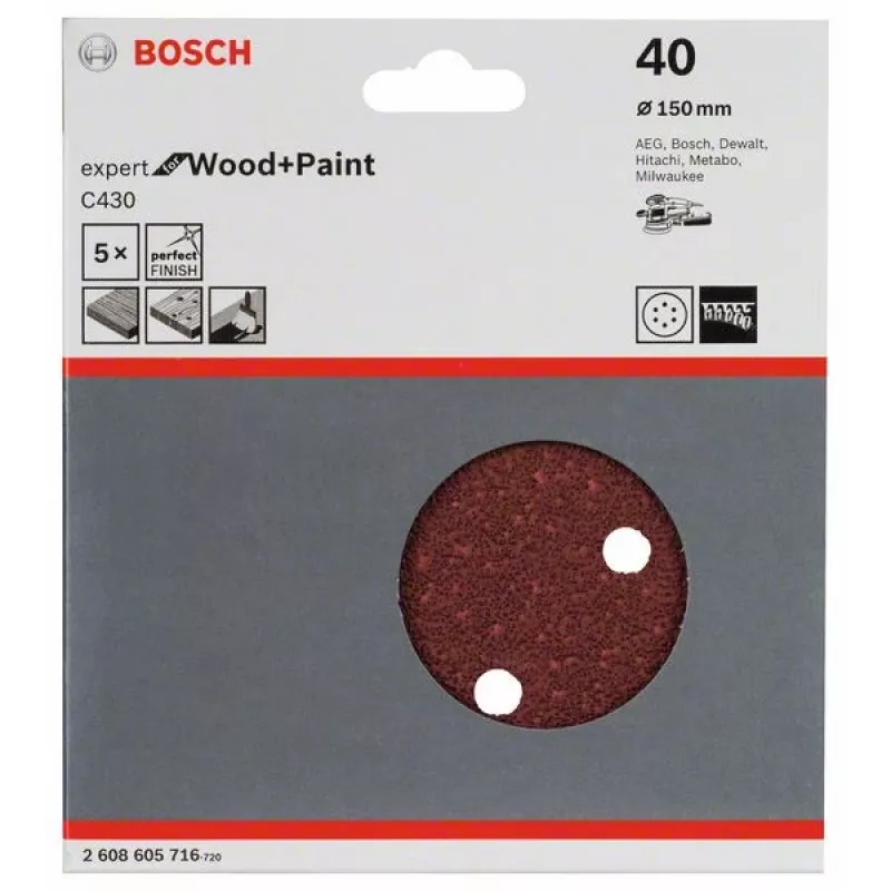 Bosch 2 608 605 716 príslušenstvo na ručné brúsenie brúsny list P40 5 ks