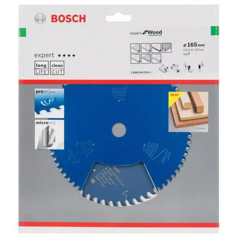 Bosch 2608644024 Expert for Wood pílový kotúč, 165 mm, 48 zubov, otvor 20 mm, 1 ks