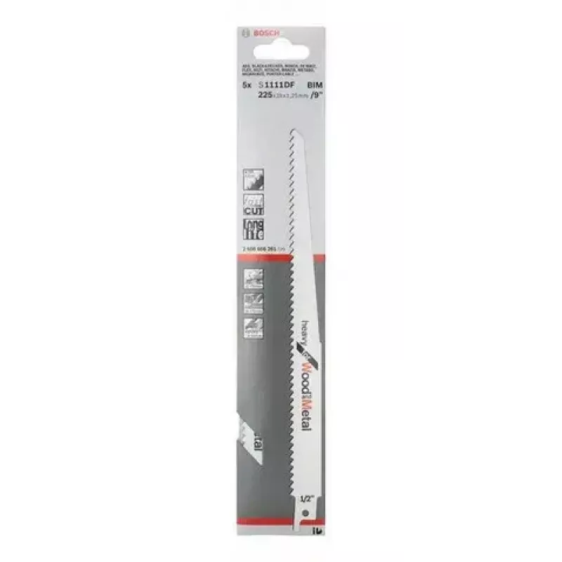 Čepeľ do šabľovej píly Bosch S 1111 DF bimetal 22,5 cm 4,3 mm rozstup zubov