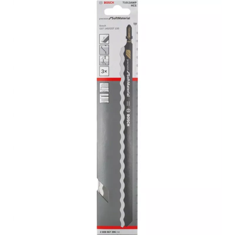Bosch 2608667396 čepeľ do priamočiarej píly uhlíková oceľ (HCS) 3 kusy