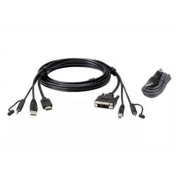 ATEN HDMI na DVI-D USB USB KVM kábel so zvukom; 1,8 m USB HDMI na DVI-D Secure KVM