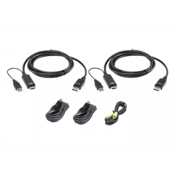KVM káblová sada ATEN 1,8 m USB Dual Display Secure USB klávesnica myš