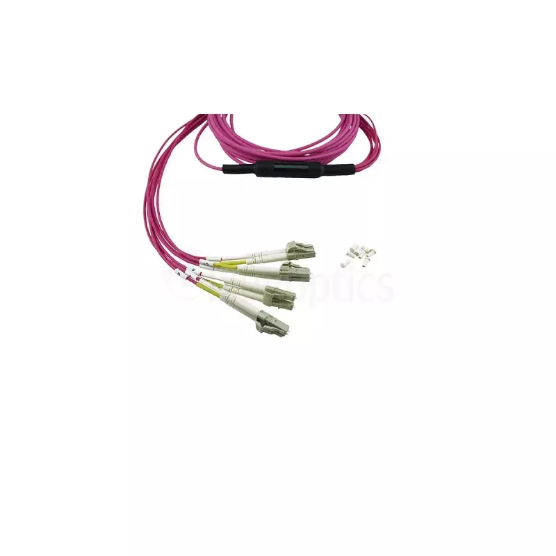 BlueOptics 3HE13896AA-7.5-BO Rozbočovací prepojovací kábel z MPO na 4x LC Duplex, OM4 50/125 µm, LC/UPC, 7,5 m
