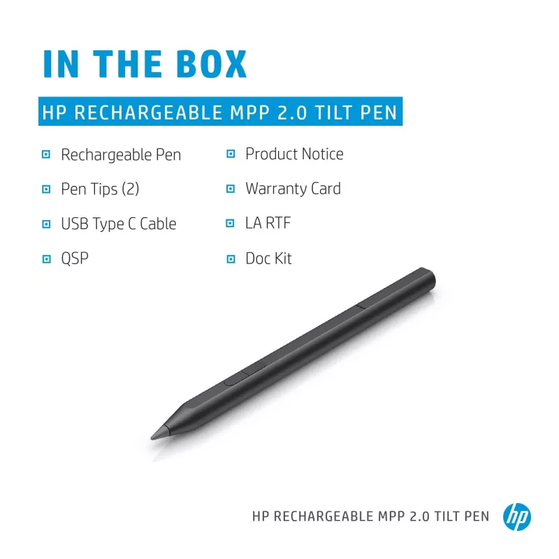HP nabíjateľné MPP 2.0 Tilt pero (čierna), notebook, HP, čierna, 1 mesiac, Čína, Home