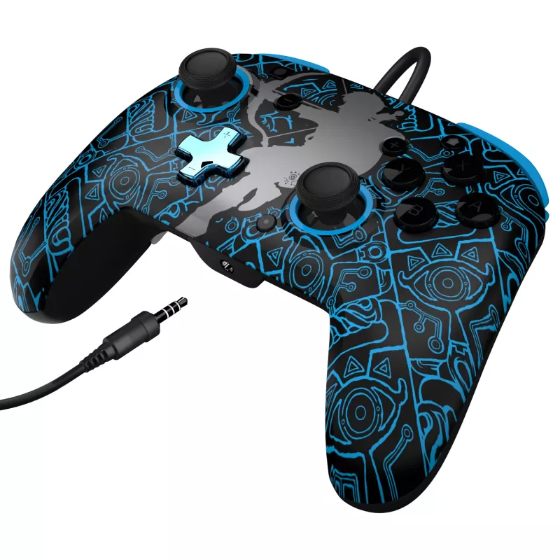 PDP Nintendo Switch Sheikah Shoot REMATCH GLOW ovládač, gamepad, Nintendo Switch, Nintendo Switch Lite, Nintendo Switch OLED, D-pad, Home tlačidlo, analógový / digitálny, káblový, USB