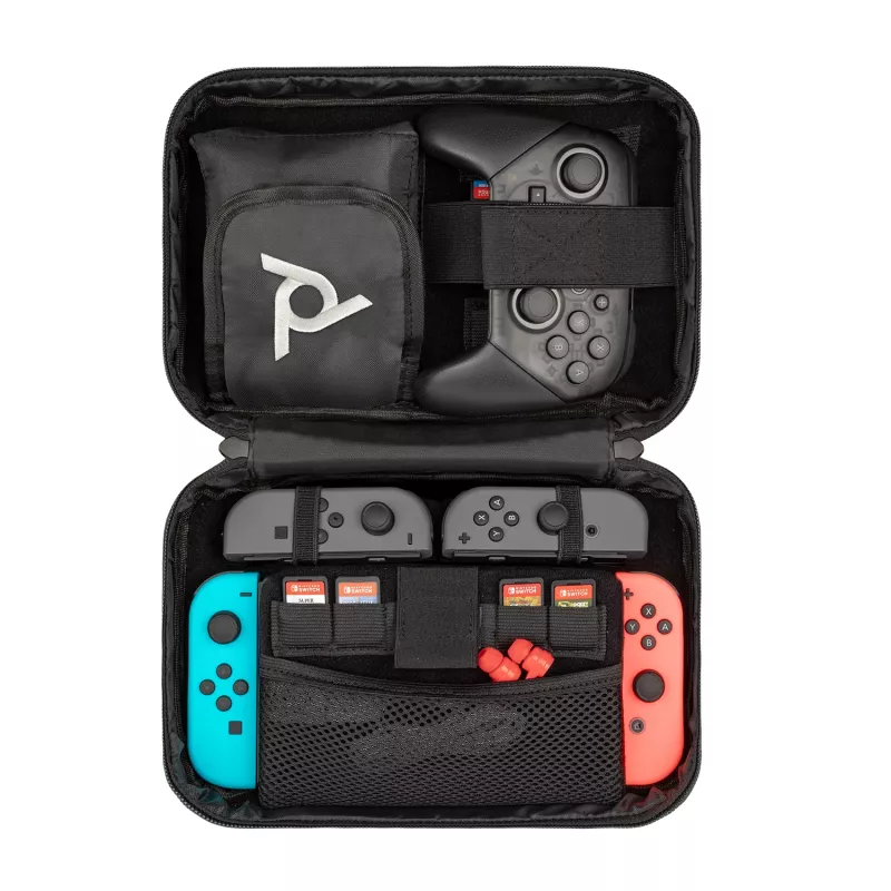 PDP Commuter Case - Elite Edition, puzdro, Nintendo, čierna, sivá, Nintendo Switch, Nintendo Switch Lite, Nintendo Switch OLED, odolná proti pádu, odolná proti poškriabaniu, zips