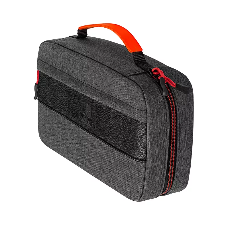 PDP Commuter Case - Elite Edition, puzdro, Nintendo, čierna, sivá, Nintendo Switch, Nintendo Switch Lite, Nintendo Switch OLED, odolná proti pádu, odolná proti poškriabaniu, zips